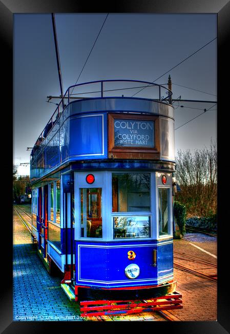 Tram in Colyton Framed Print by Les Schofield