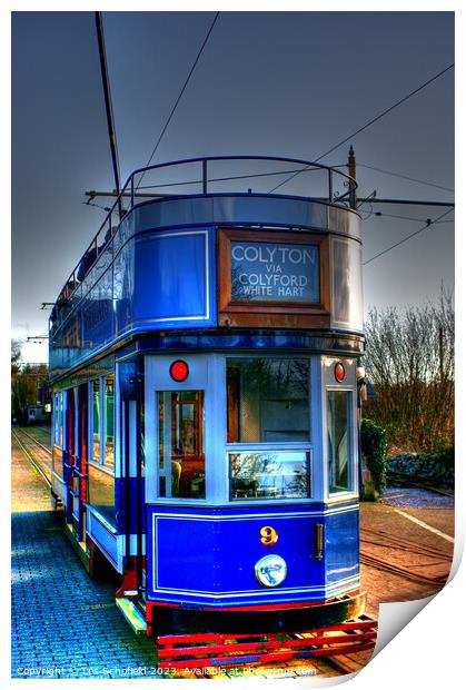 Tram in Colyton Print by Les Schofield
