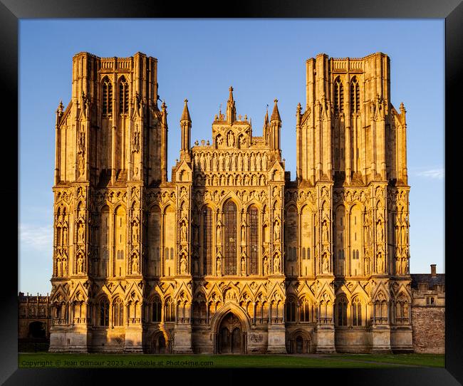 Wells Cathedral in Early Morning Light Framed Print by Jean Gilmour