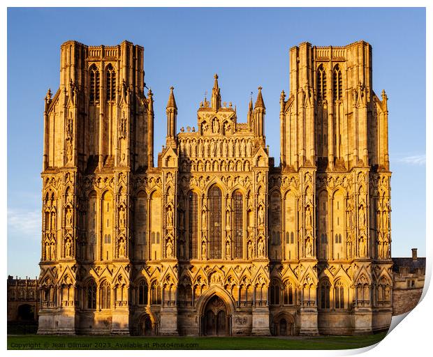 Wells Cathedral in Early Morning Light Print by Jean Gilmour