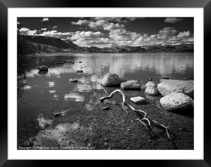 Ullswater on a crisp spring day near Pooley Bridge, Cumbria Framed Mounted Print by Chris Rose
