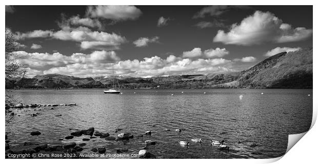 Ullswater on a crisp spring day near Pooley Bridge, Cumbria Print by Chris Rose