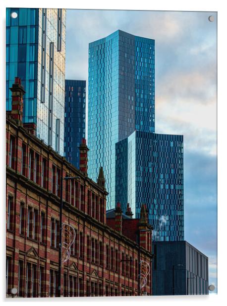 Manchester Architecture Acrylic by Jean Gilmour