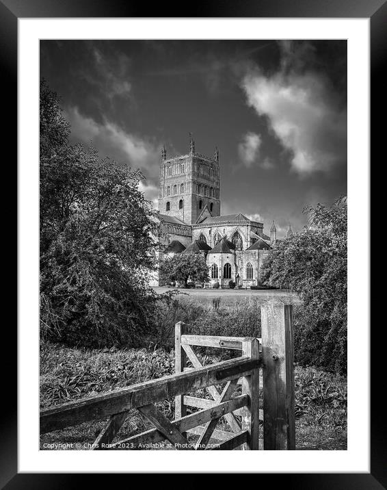 Tewkesbury Abbey on a beautiful October afternoon Framed Mounted Print by Chris Rose