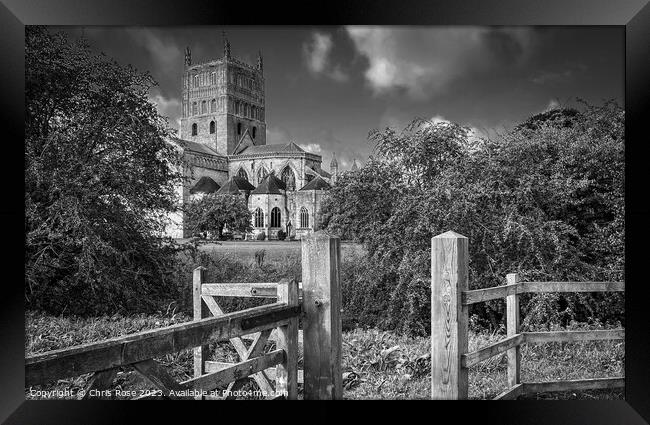 Tewkesbury Abbey on a beautiful October afternoon Framed Print by Chris Rose