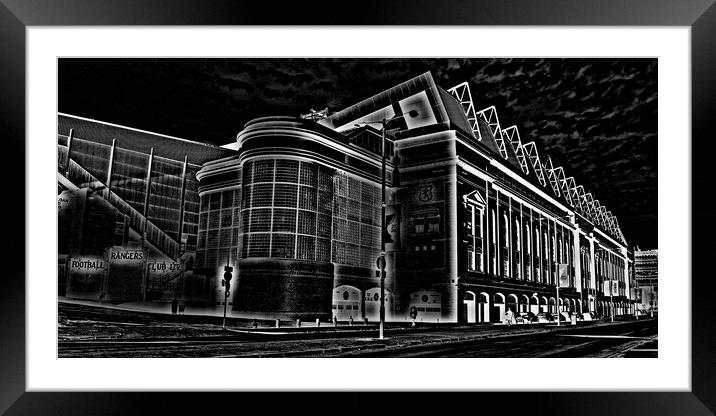 Ibrox stadium main stand (abstract) Framed Mounted Print by Allan Durward Photography