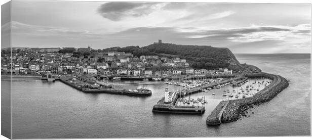 Scarborough Harbour Black and White Canvas Print by Tim Hill