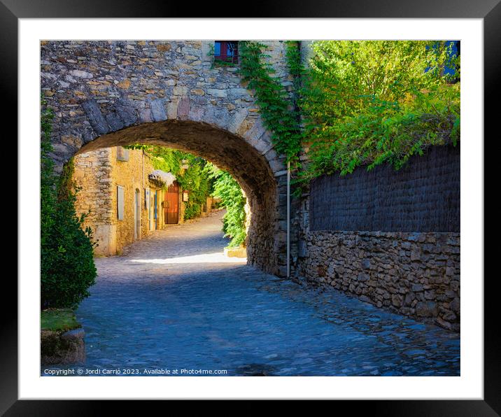 Historic center street of Peratallada - C1610 7662 Framed Mounted Print by Jordi Carrio