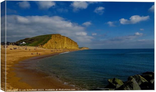 Tranquil West Bay View Canvas Print by Les Schofield