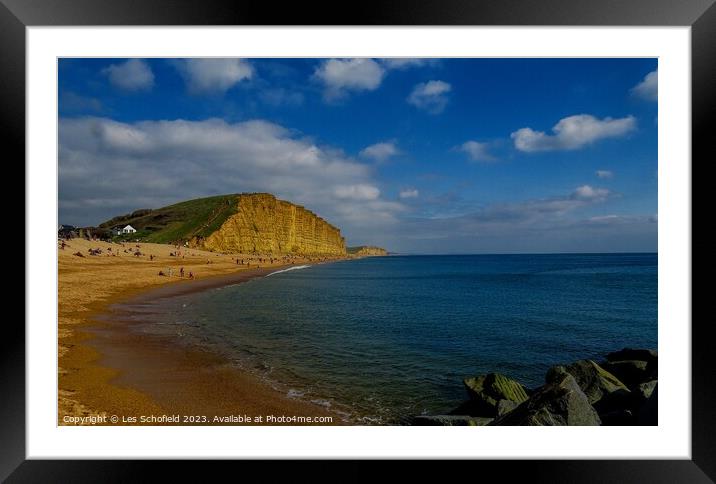 Tranquil West Bay View Framed Mounted Print by Les Schofield