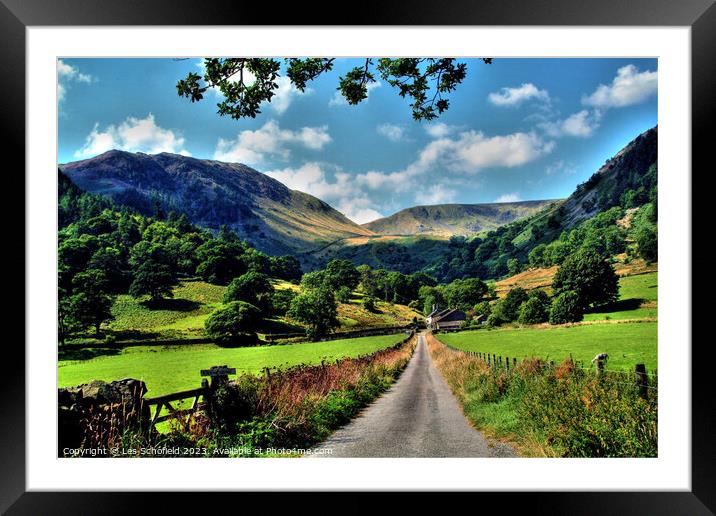 Lakeland View  Framed Mounted Print by Les Schofield