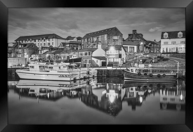 Seahouses Black and White Framed Print by Tim Hill