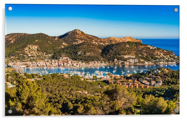 Panoramic view of marina Port de Andratx on Majorc Acrylic by Alex Winter