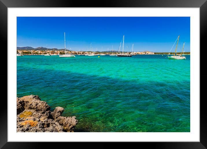 Beautiful harbor of Porto Colom Framed Mounted Print by Alex Winter