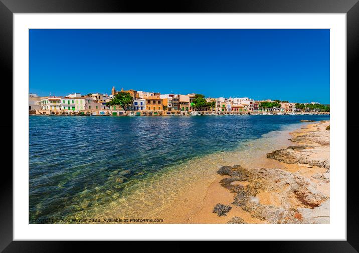 View of Porto Colom harbour Framed Mounted Print by Alex Winter