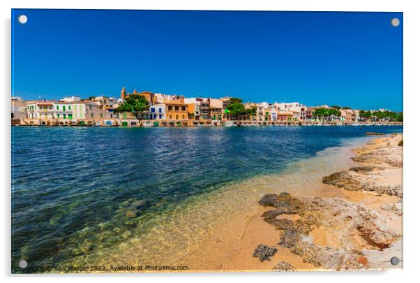 View of Porto Colom harbour Acrylic by Alex Winter