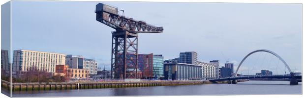 Glasgow Clydeside, Finnieston crane and Clyde Arc. Canvas Print by Allan Durward Photography