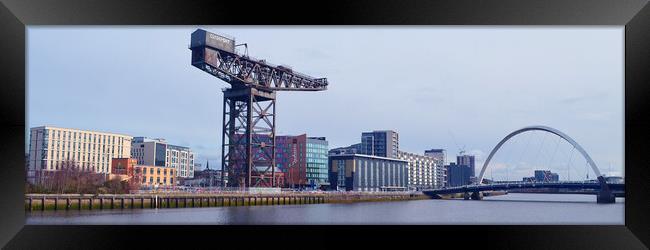 Glasgow Clydeside, Finnieston crane and Clyde Arc. Framed Print by Allan Durward Photography