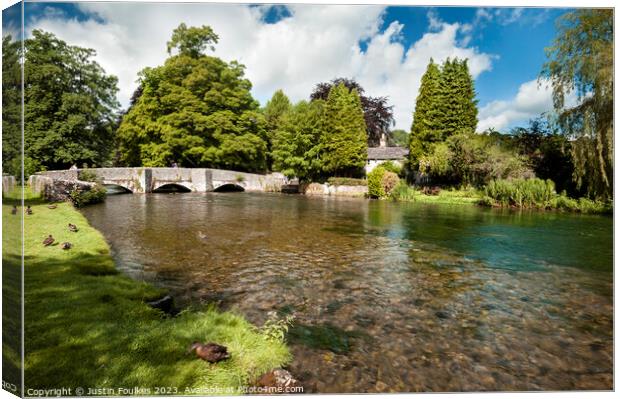 Ashford-in-The-Water, Derbyshire Peak District Canvas Print by Justin Foulkes
