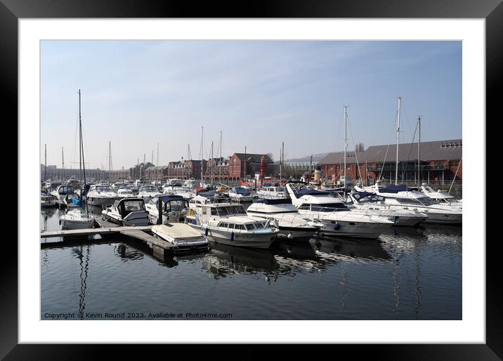 Swansea Marina Wales 3 Framed Mounted Print by Kevin Round