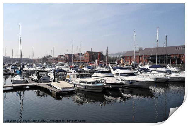 Swansea Marina Wales 3 Print by Kevin Round