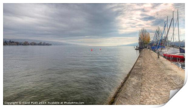 Lake Zurich Switzerland Panorama   Print by David Pyatt