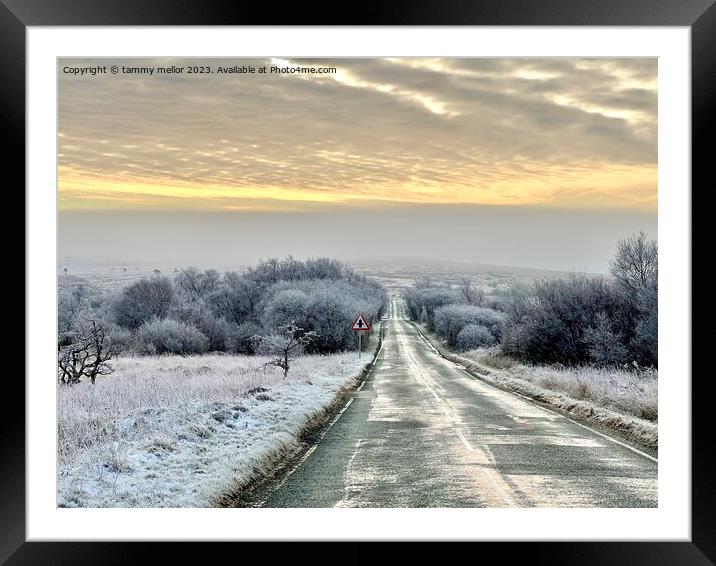 A Frosty Morning Drive Framed Mounted Print by tammy mellor