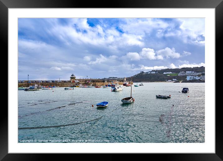 St Ives Harbour, Cornwall, England Framed Mounted Print by Gordon Maclaren