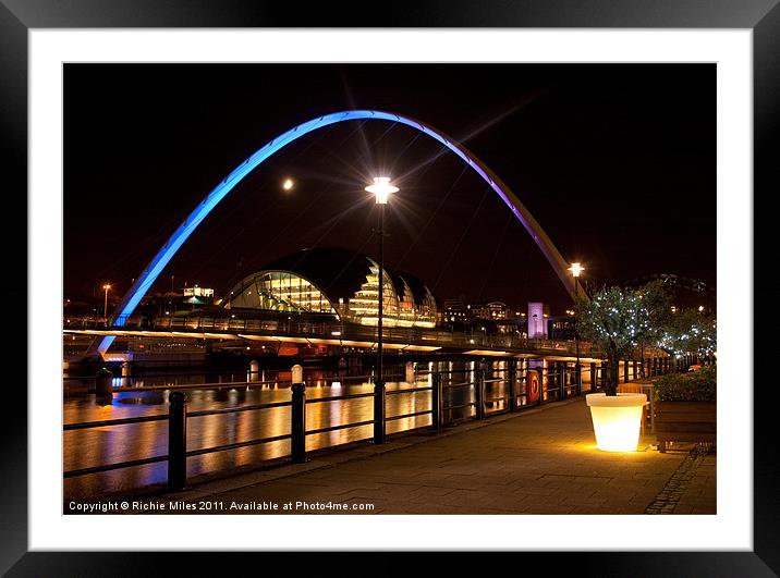 Millenium bridge Gateshead Framed Mounted Print by Richie Miles