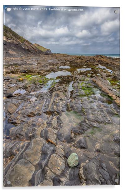 Majestic Cornish Coastline Acrylic by Derek Daniel