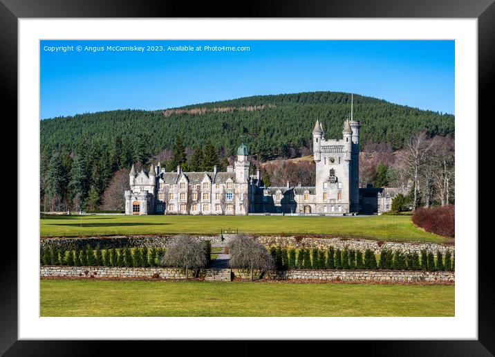Balmoral Castle on Royal Deeside in Scotland Framed Mounted Print by Angus McComiskey