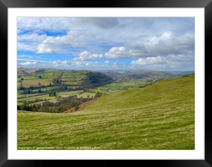 Majestic view of Offas Dyke Framed Mounted Print by Simon Marlow