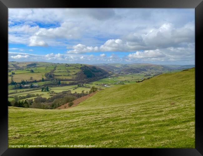 Majestic view of Offas Dyke Framed Print by Simon Marlow
