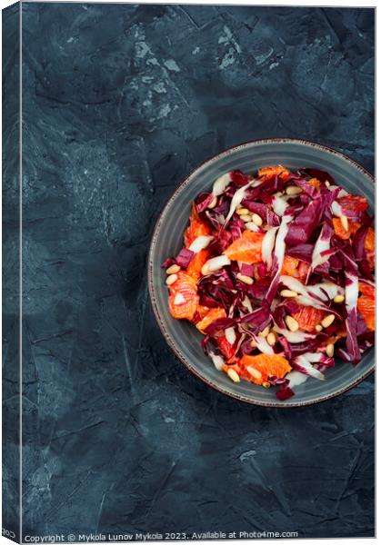 Healthy salad with chicory Canvas Print by Mykola Lunov Mykola