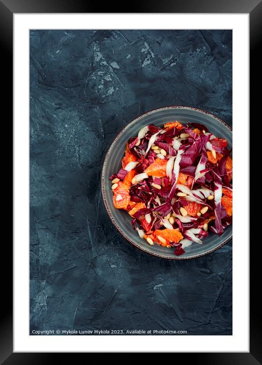 Healthy salad with chicory Framed Mounted Print by Mykola Lunov Mykola