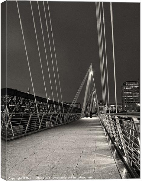 Hungerford Bridge at Night Canvas Print by Neal P