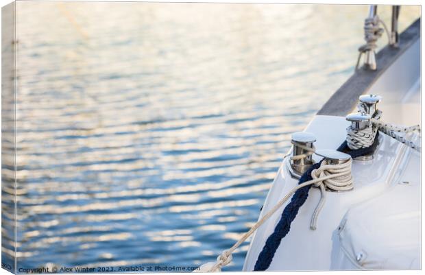 Close-up of yacht boat deck  Canvas Print by Alex Winter