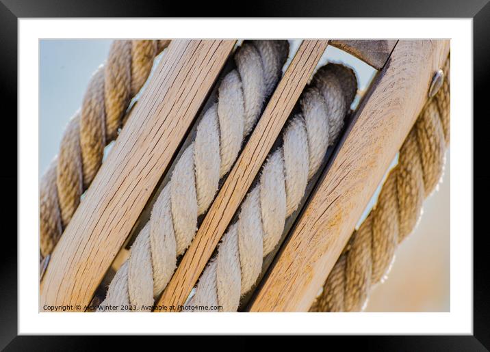 sailing pulley The Knot that Sets Sail Framed Mounted Print by Alex Winter