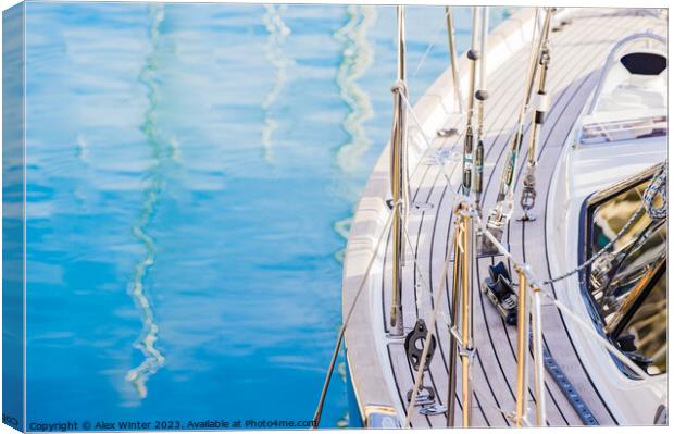 Anchored, sailing, yacht, Canvas Print by Alex Winter