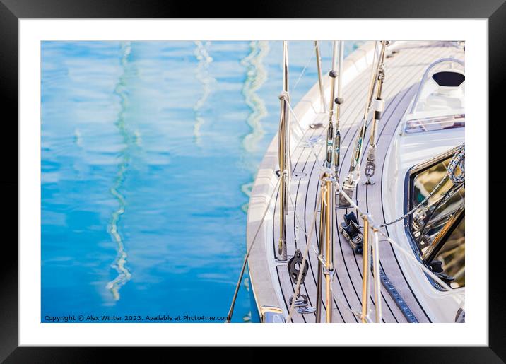 Anchored, sailing, yacht, Framed Mounted Print by Alex Winter