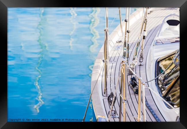 Anchored, sailing, yacht, Framed Print by Alex Winter