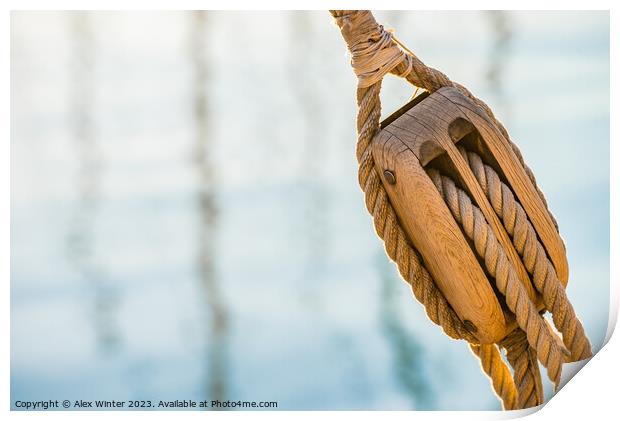 Nautical pulley Print by Alex Winter