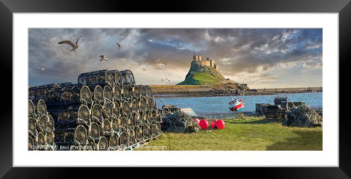 Majestic Lindisfarne Castle & Wild Harbour Framed Mounted Print by Paul E Williams