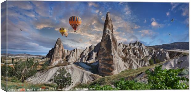 Majestic Balloon Ride Over Cappadocia's Fairy Chim Canvas Print by Paul E Williams