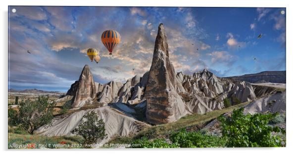 Majestic Balloon Ride Over Cappadocia's Fairy Chim Acrylic by Paul E Williams
