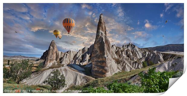 Majestic Balloon Ride Over Cappadocia's Fairy Chim Print by Paul E Williams