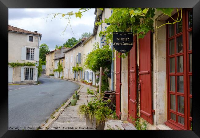 Street view in Verteuil-sur-Charente, Charente, Poitou-Charente, France Framed Print by Chris Mann
