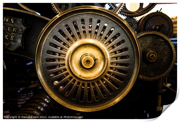 Wheel and Cogs Print by Darrell Evans
