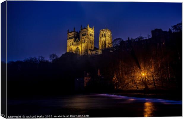 Durham Cathedral Twilight Canvas Print by Richard Perks