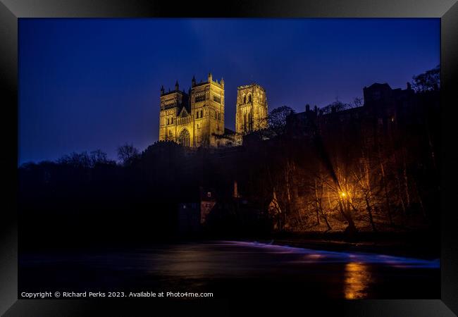Durham Cathedral Twilight Framed Print by Richard Perks